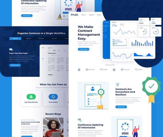 Tagd Contract Management – Landing Page